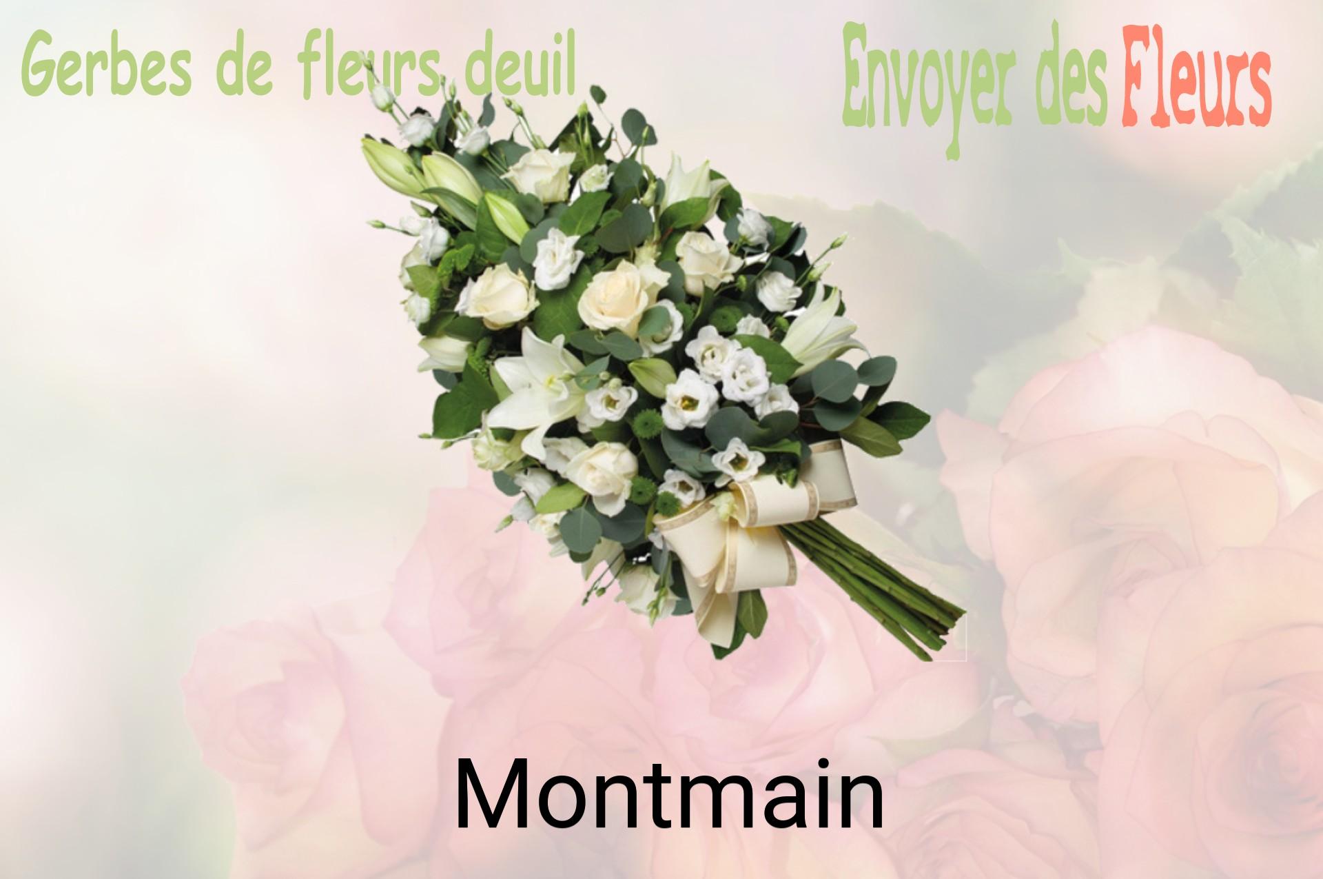 Gerbe de fleurs de deuil livrée à Montmain